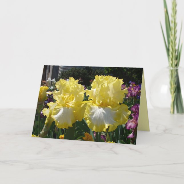 Tarjeta Iris se irrita con flores florales Flor de hombro  (Anverso)
