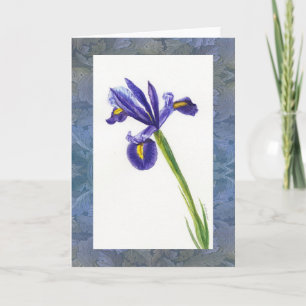 Tarjeta "Iris Watercolor con Morris Design"