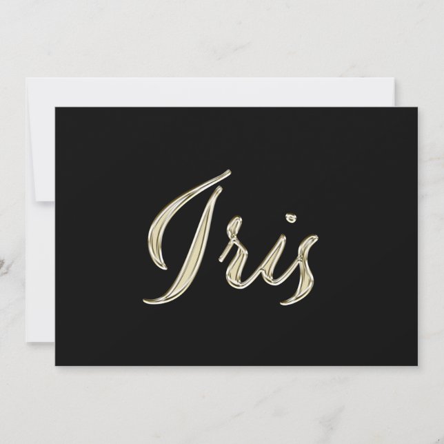 Tarjeta Iris white gold Handwriting Karte (Anverso)