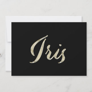 Tarjeta Iris white gold Handwriting Karte