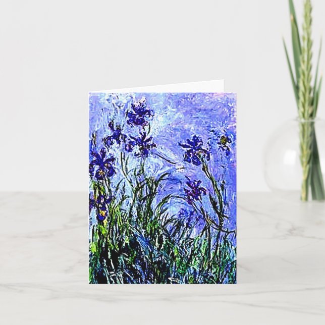Tarjeta Irises Claude Monet Notecard (Anverso)