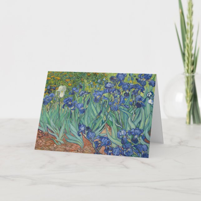 Tarjeta Irises, Floral Oil Painting, Vincent Van Gogh (Anverso)