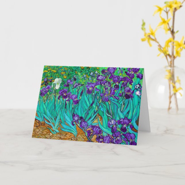 Tarjeta Irises, Vincent van Gogh (flor amarilla)