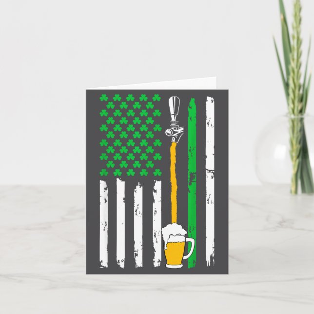 Tarjeta Irish American Flag Beer Shirt St Patricks Day Men (Anverso)