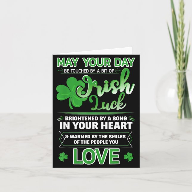 Tarjeta Irish Blessing Lucky Quotes Sayings St. Patrick's  (Anverso)
