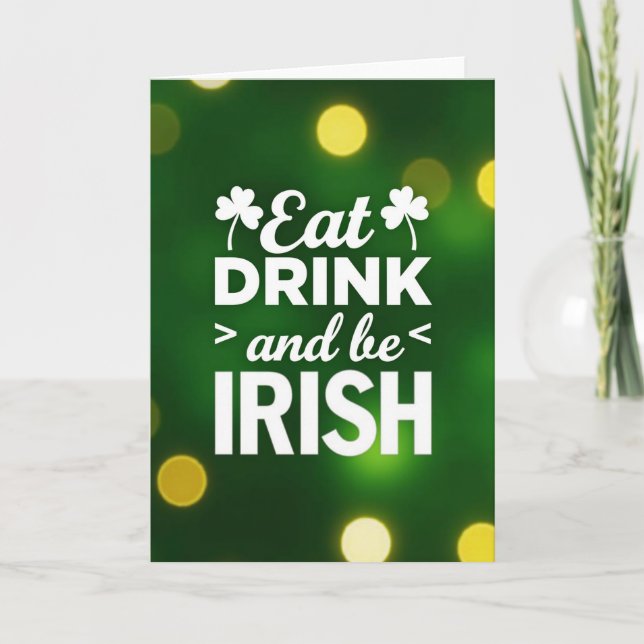 Tarjeta Irish Cheer Glitter Texture Card (Anverso)