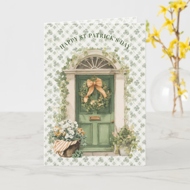 Tarjeta Irish Front Door | St Patrick's Day Irish Blessing (flor amarilla)