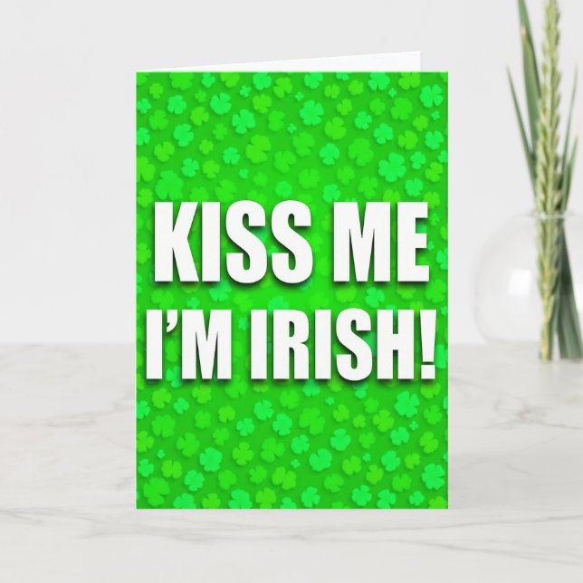 Tarjeta Irish Glitter Texture Kiss Me Card (Anverso)