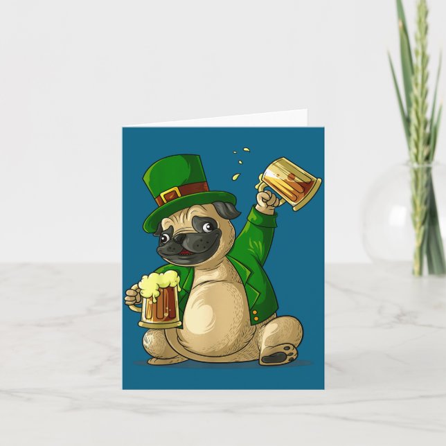 Tarjeta Irish Leprechaun St Patricks Day Shirt Funny Men W (Anverso)