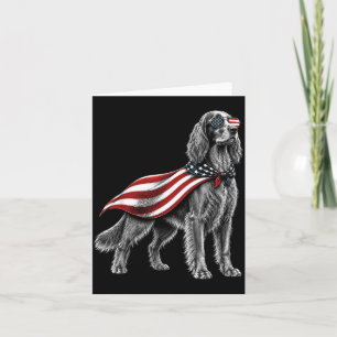 Tarjeta Irish Setter 4 de Julio Bandera Americana Perro