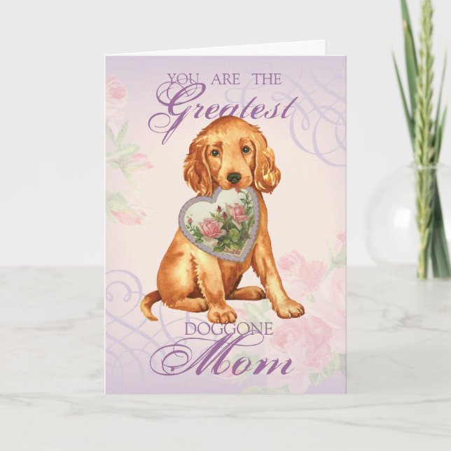 Tarjeta Irish Setter Heart Mom (Anverso)