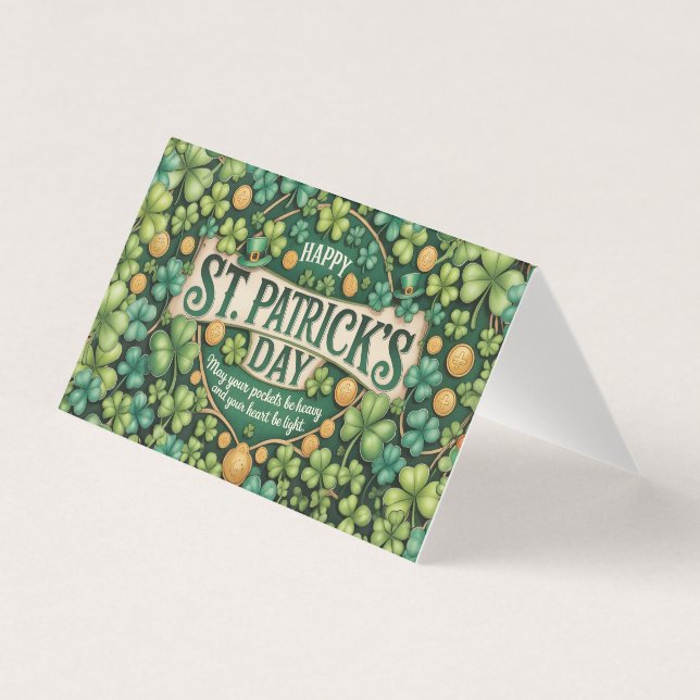 Tarjeta Irish Shamrock Celebration Design (Anverso)