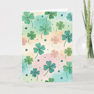 Tarjeta Irish Shamrock pattern note card 