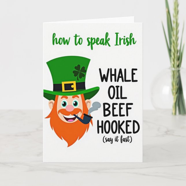 Tarjeta Irish Whale Oil Beef Hooked Card (Anverso)
