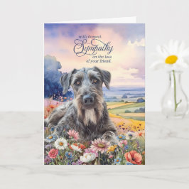 Tarjeta Irish Wolfhound Dog with Wildflowers Pet Sympathy