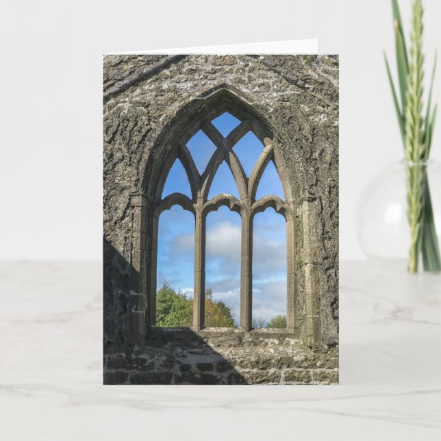 Tarjeta Irlanda | Claregalway Friary Franciscano Ventana (Anverso)