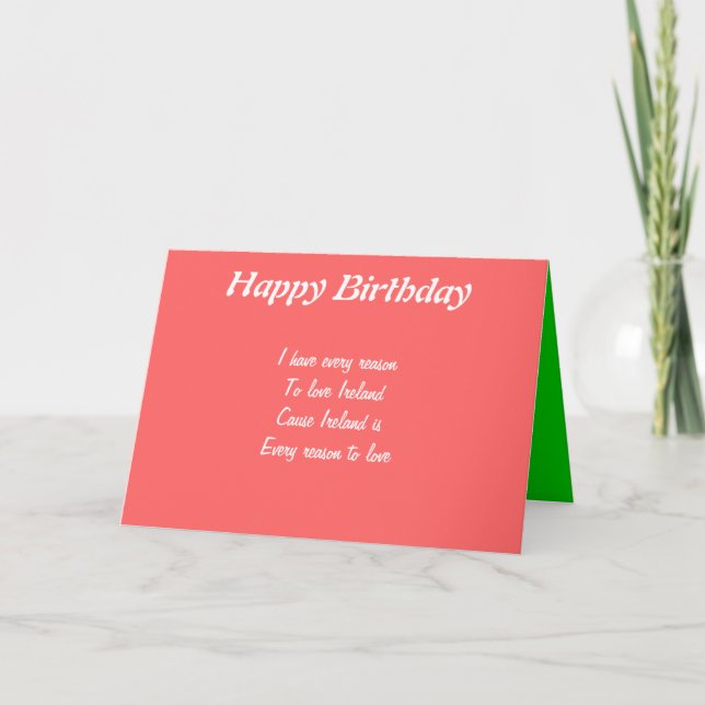 Tarjeta irlanda de cumpleaños feliz (Anverso)