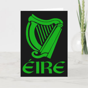 Tarjeta Irlanda Eire Eireann Orgullo Irlandés Arpa Gaélica