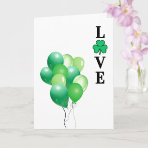 Tarjeta Irlanda Irlandés AMOR Globo Verde Diversión
