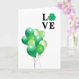 Tarjeta Irlanda Irlandés AMOR Globo Verde Diversión