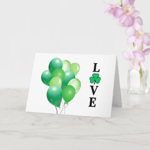 Tarjeta Irlanda Irlandés AMOR Globo Verde Diversión