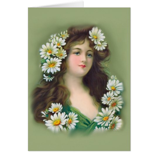 Tarjeta Irlandés Colleen del vintage