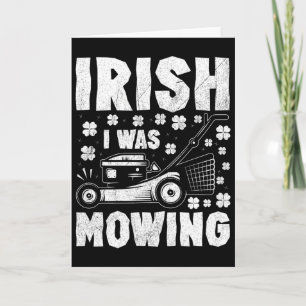 Tarjeta Irlandés Estaba Cortando Césped Cortacésped Jardin