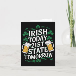 Tarjeta Irlandés Hoy 21er Estado de EE. UU. Divertido Día