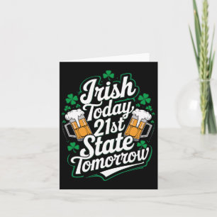 Tarjeta Irlandés Hoy 21er Estado de EE. UU. Divertido Día 