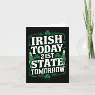 Tarjeta Irlandés Hoy 21er Estado de EE. UU. Divertido Día 