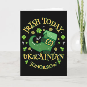 Tarjeta Irlandés Hoy Ucrania Mañana Día de San Patricio