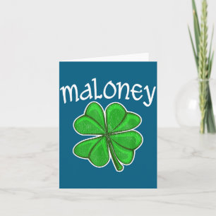 Tarjeta Irlandés Maloney Trébol de la Suerte Día de San Pa