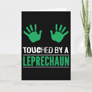 Tarjeta Irlandés Tocado Por Un Duende Divertido Día De San