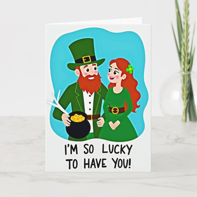 Tarjeta irlandesa Afortunado de tenerte (Anverso)