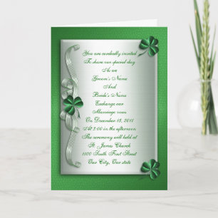 Tarjeta irlandesa de invitación a bodas