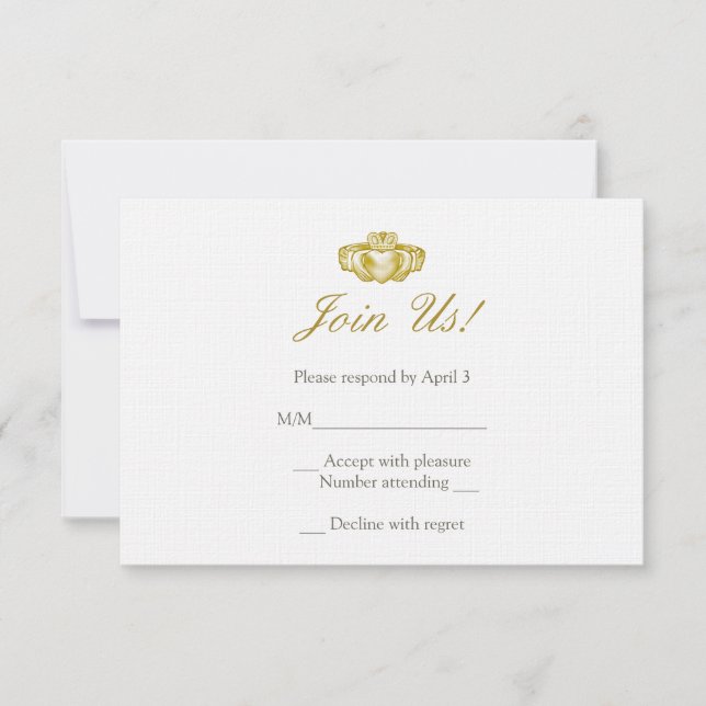 Tarjeta irlandesa de respuesta al anillo Claddagh (Anverso)