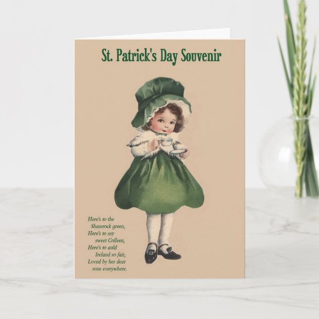 Tarjeta irlandesa del té del día de St Patrick del (Anverso)