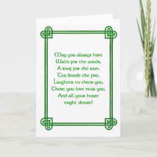 Tarjeta irlandesa St. Patrick's Day con diseño cel