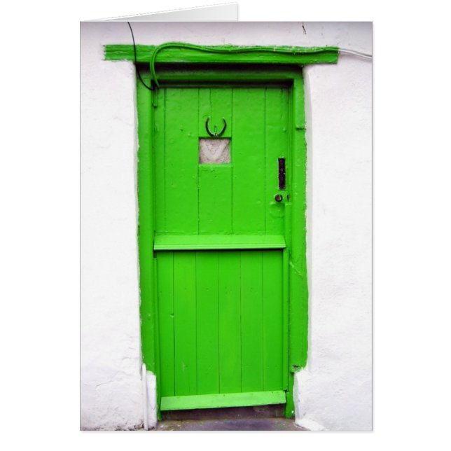Tarjeta irlandesa verde de la puerta (Frente)