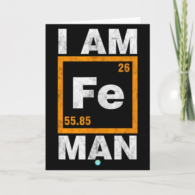 Tarjeta Iron (fe) Man Funny Periodic Elemen Gift  (Anverso)