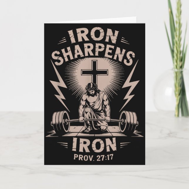 Tarjeta Iron Sharpens Iron Youth Christian Workout Gym Wei (Anverso)