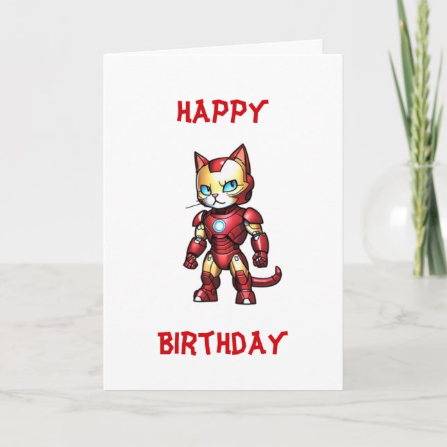 Tarjeta Ironcat Feliz cumpleaños (Anverso)