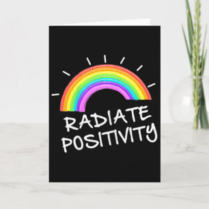 Tarjeta Irradia Positividad Arcoíris Casual Divertido 