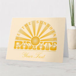 Tarjeta IRRADIA Sé el Sol Vintage Retro Dorado + crema
