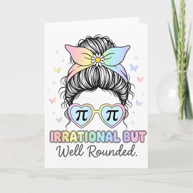 Tarjeta Irrational But Well Round Pi Number Math Teacher M (Anverso)