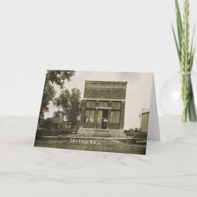 TARJETA IRVING KANSAS POST OFFICE FOTO MARSHALL COUNTY KS (Anverso)