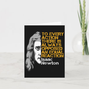 Tarjeta Isaac Newton Acción Y Reacción Inspirador Quo