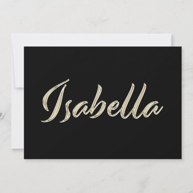 Tarjeta Isabella white gold Handwriting Karte (Anverso)