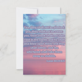 Tarjeta Isaiah 40:24 KJV Biblia Scripture Fic Greeting