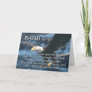 Tarjeta ISAIAH 40:31 Montar con alas como Águilas